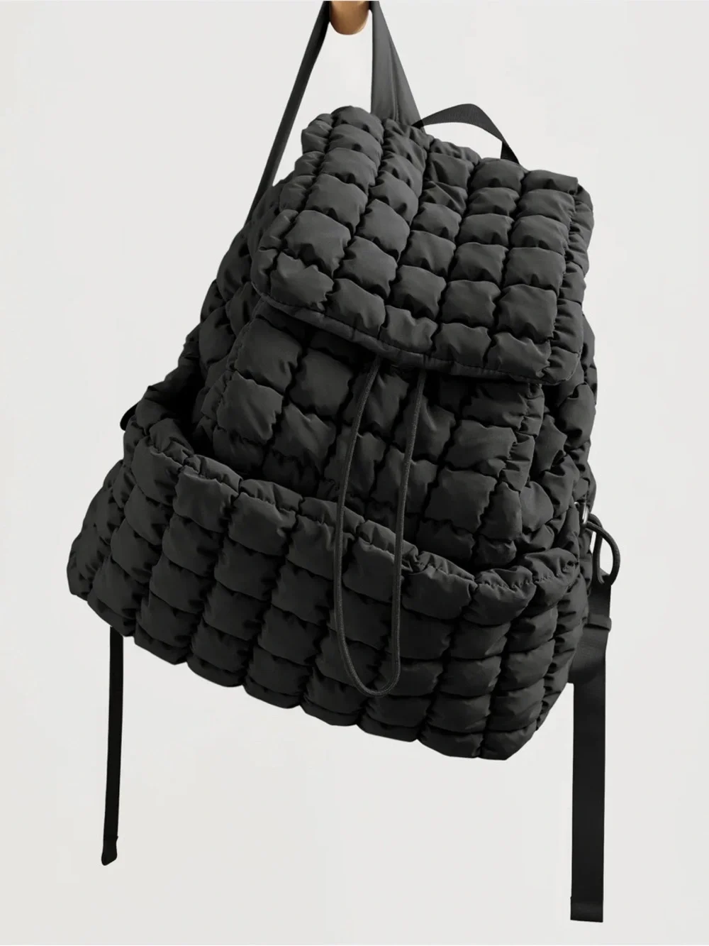 Ododos Black Lightweight Quilted Backpack